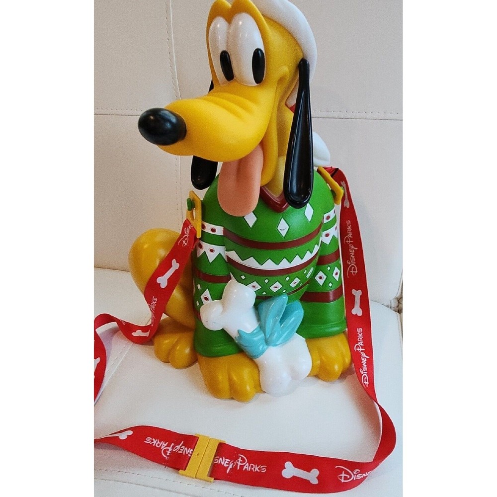 Disney Parks Exclusive Popcorn Bucket 2018 Pluto Red Christmas Sweater Hong Kong